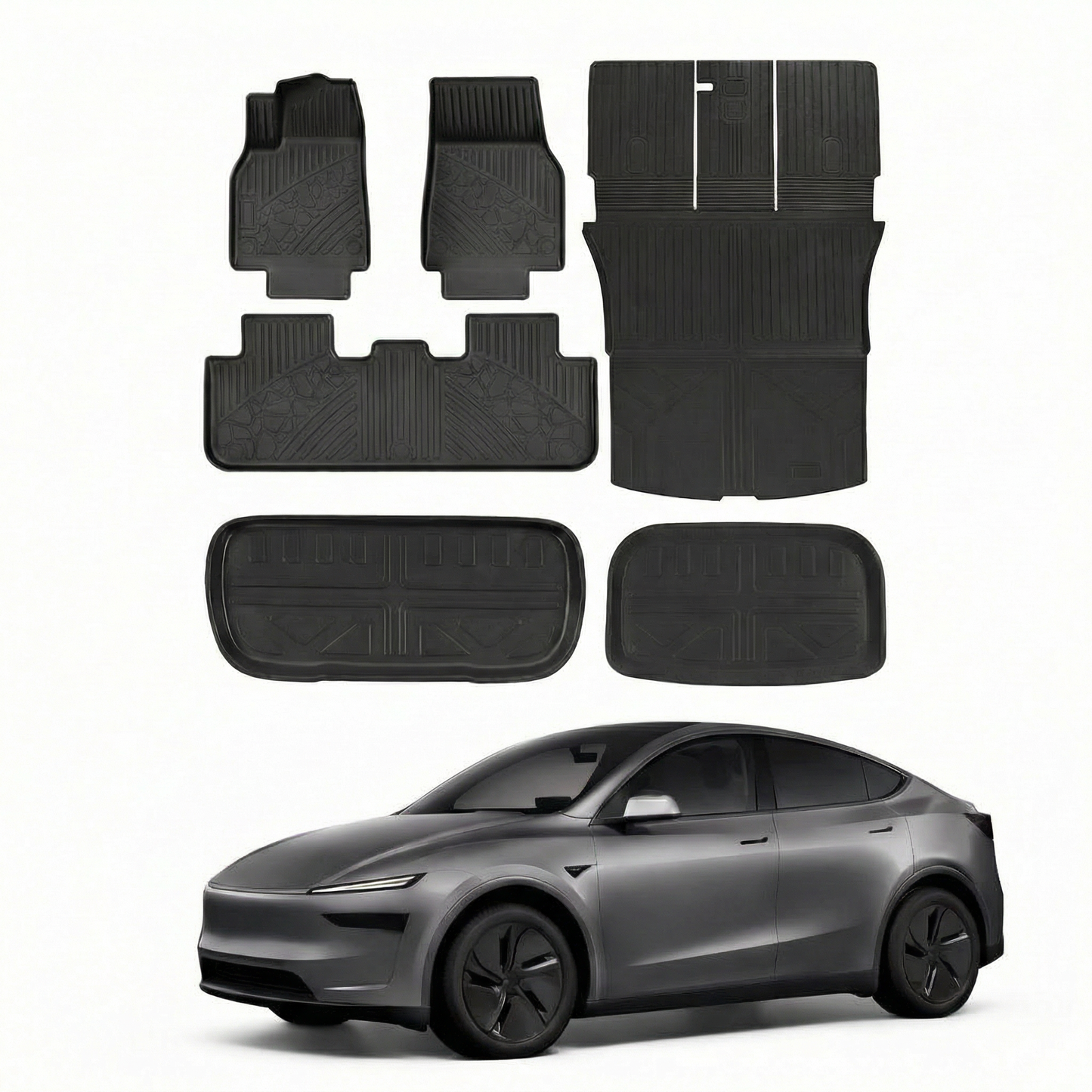 Allværsmatter i TPE – Komplett sett (6 deler) til Tesla Model Y Juniper (2025–2026)